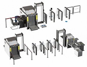 X Ray Machine Airport Security Checkpoint Baggage Scanner Luggage Door Frame Metal Detector model