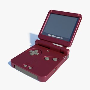 Red Nintendo Game Boy Advance SP 3D