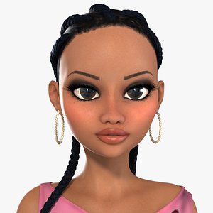 3D realistic roller skater naomi model