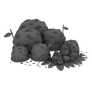 tropical bananas massive dump 3D model