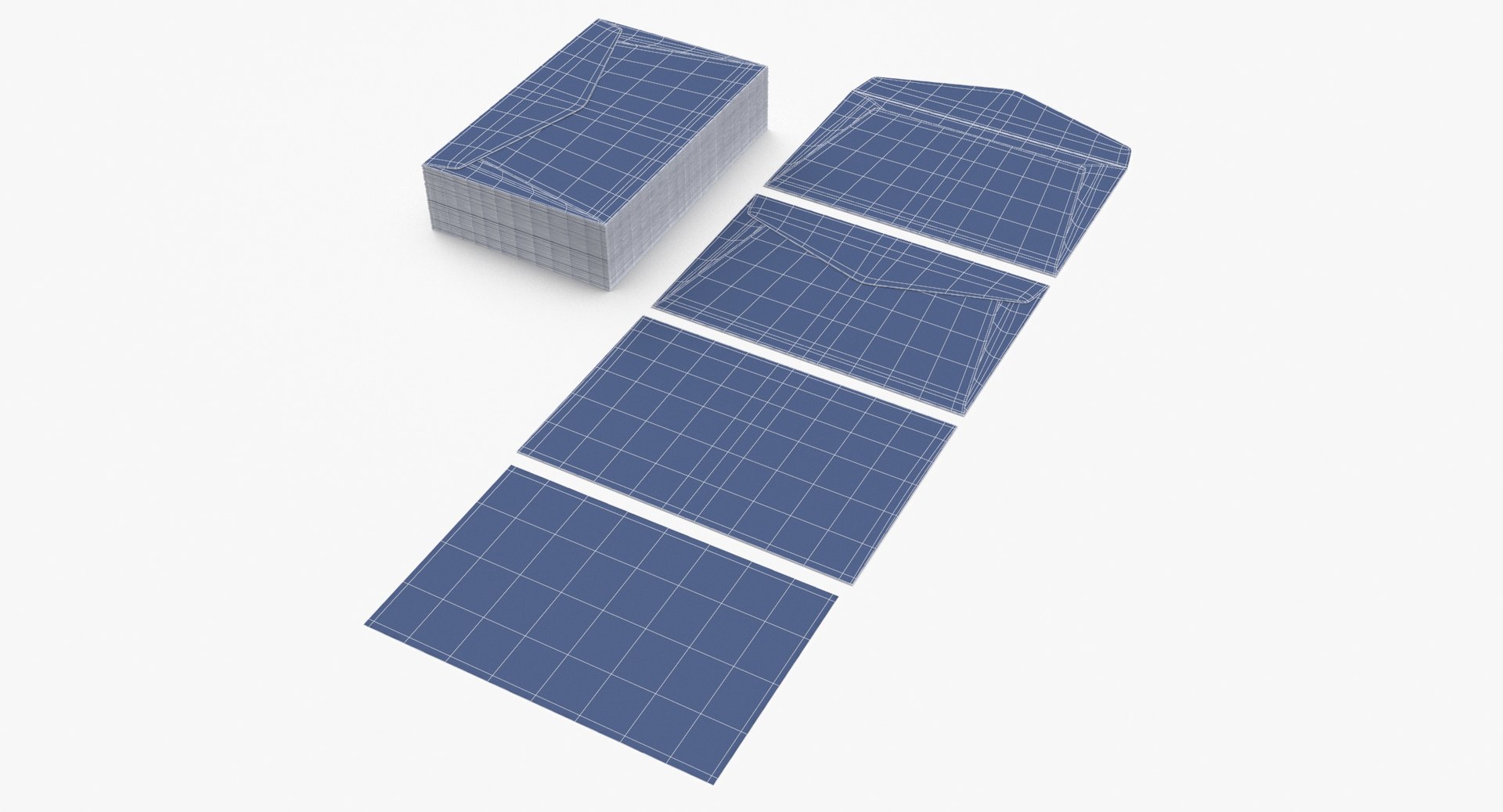 Small Square Envelopes Type 04 Flap Blank and Generic Label 3D model ...