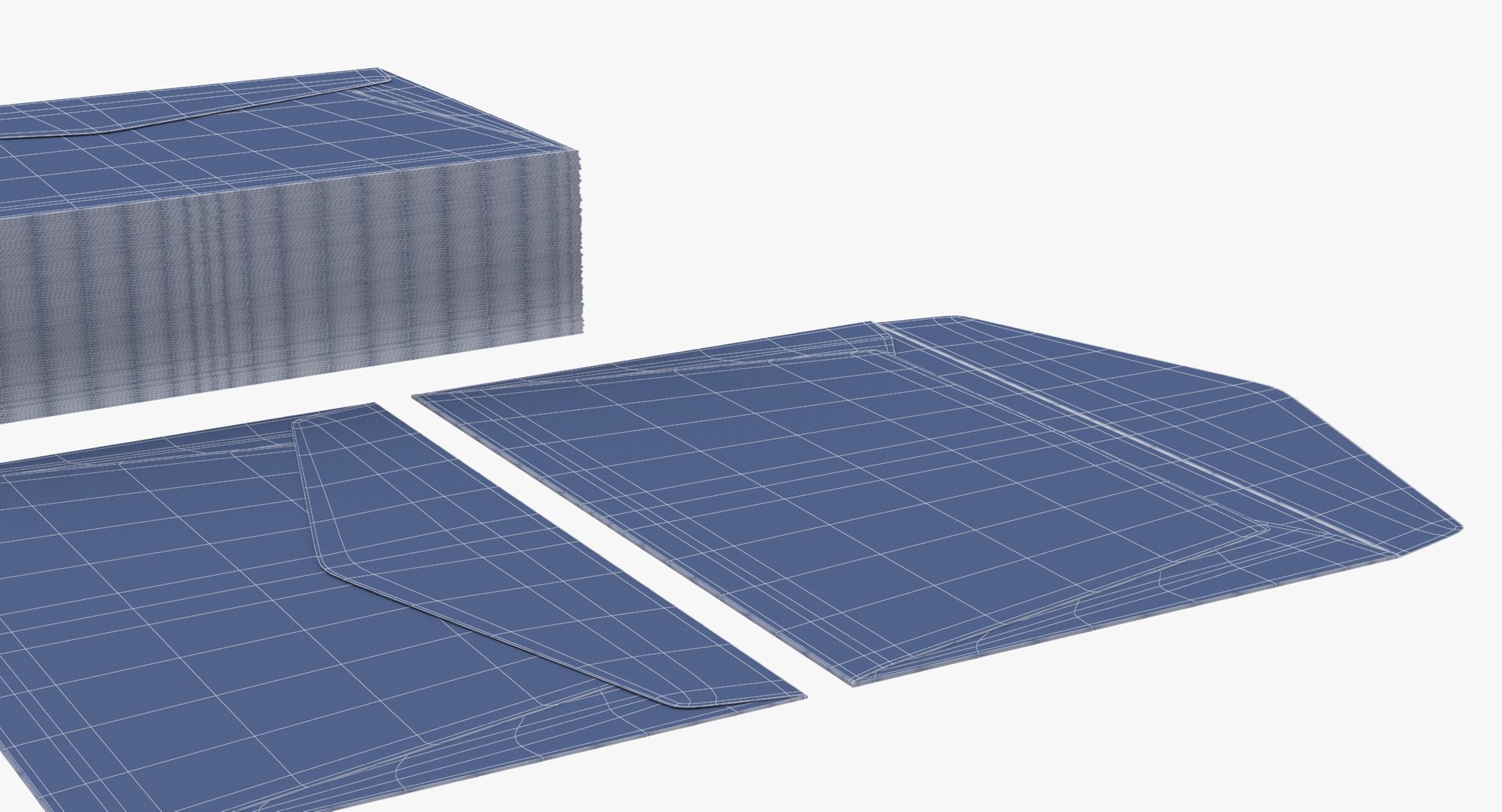 Small Square Envelopes Type 04 Flap Blank and Generic Label 3D model ...