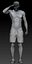 Shirtless muscular young african man standing and smiling 221