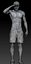 Shirtless muscular young african man standing and smiling 221