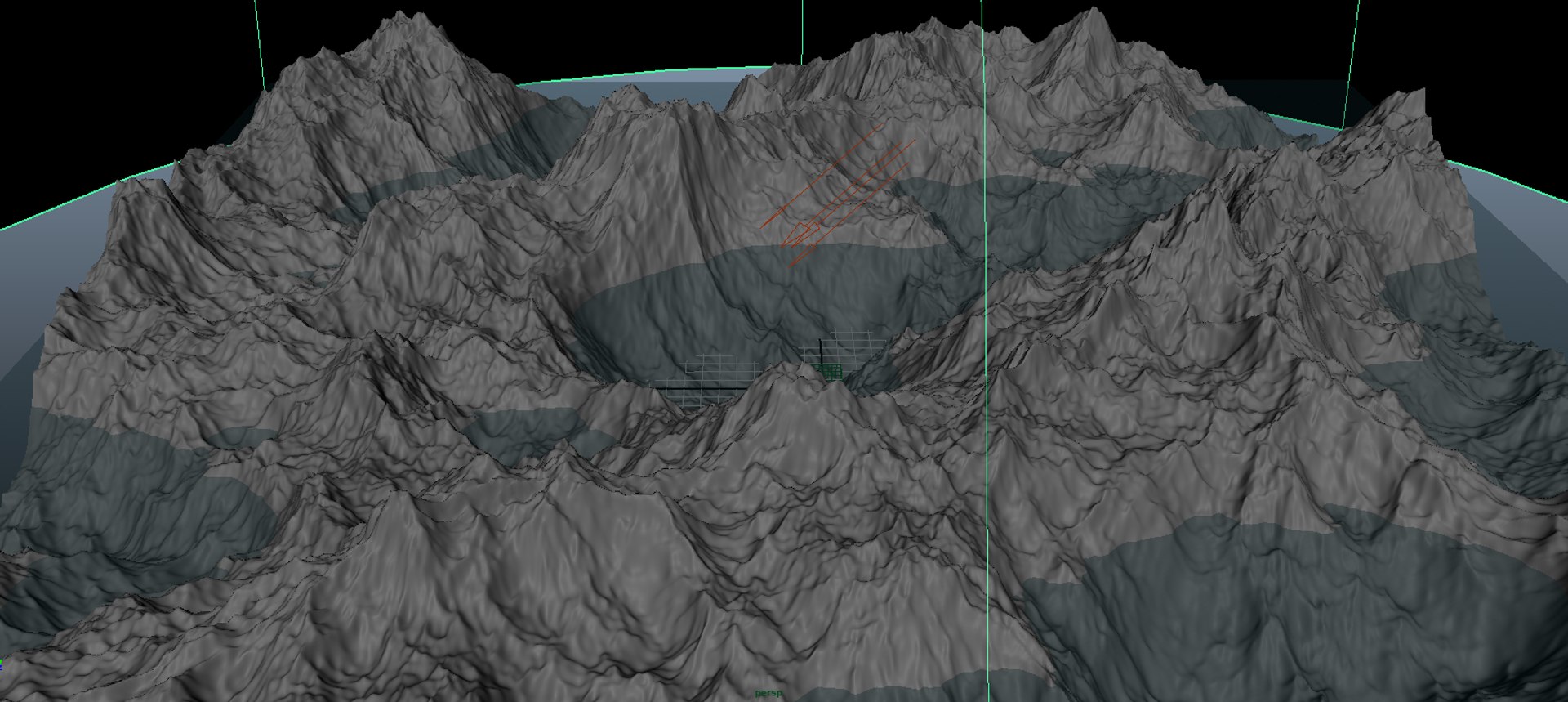 mountains scene 3d obj