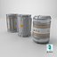 3D Cylindrical Hazard Canister with Bio-Warning Label White model