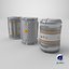 3D Cylindrical Hazard Canister with Bio-Warning Label White model