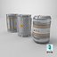 3D Cylindrical Hazard Canister with Bio-Warning Label White model