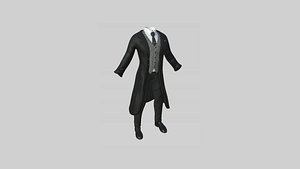 Gentleman Outfit 06 Black Leather - Character Design Fashion 3D
