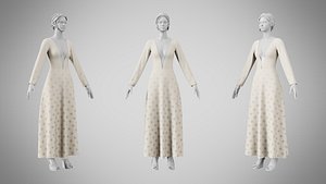 Dress 35 Citrine White 3D