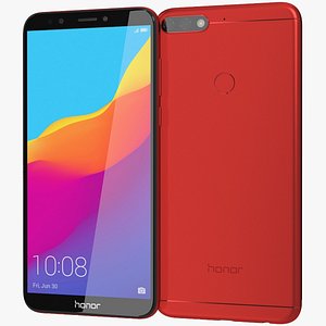 realistic honor 7c red 3D