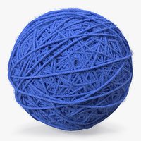 Blue Wool Yarn Ball 3D Model