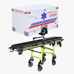 EMS Ambulance Box and Stretcher Collection 3D