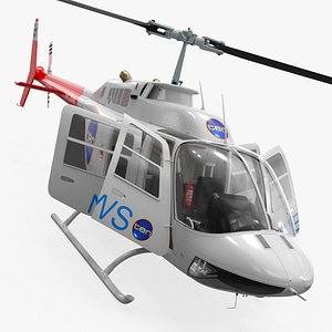 Bell 206B JetRanger III Helicopter Ten News White Rigged for Cinema 4D