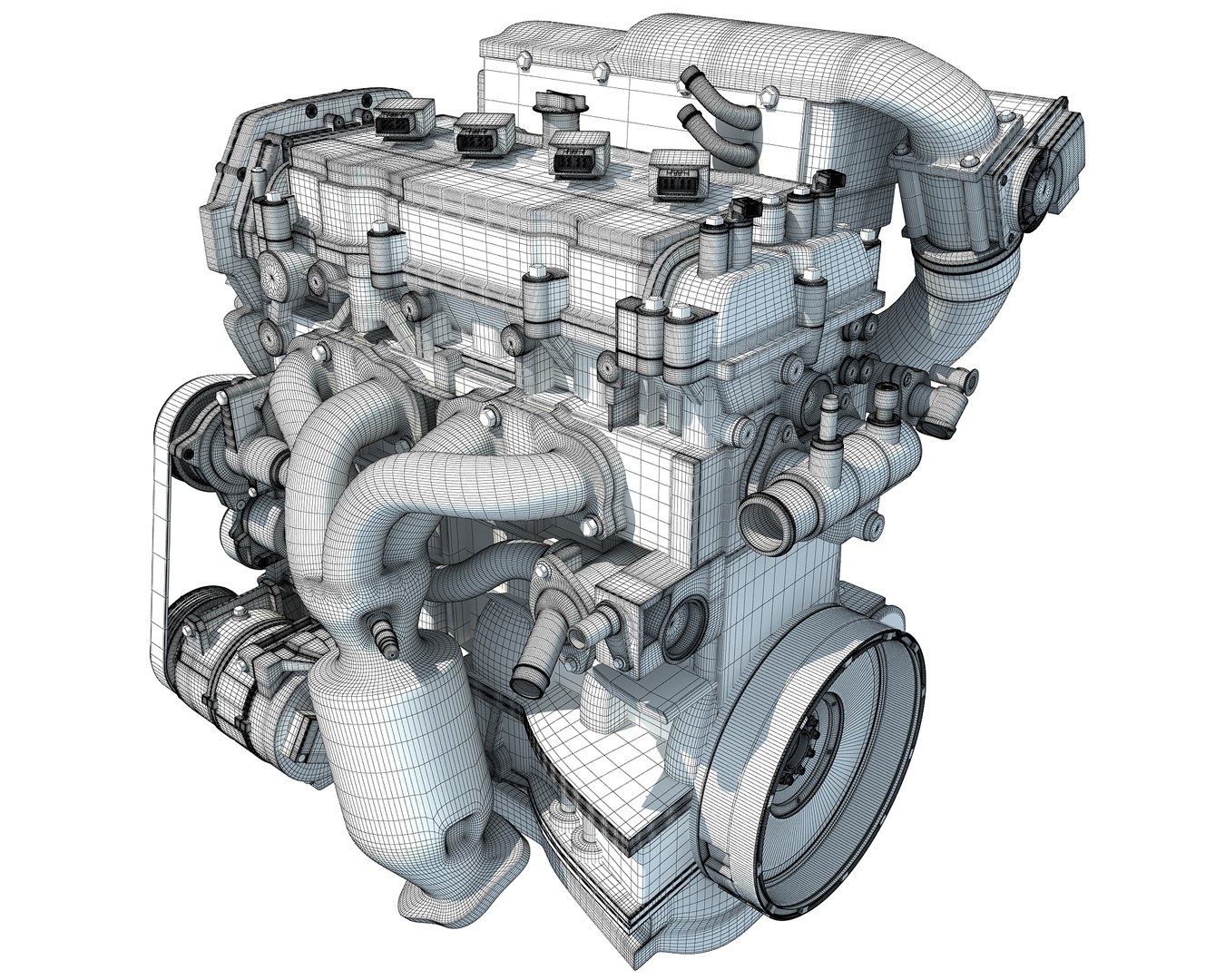 3d car engine