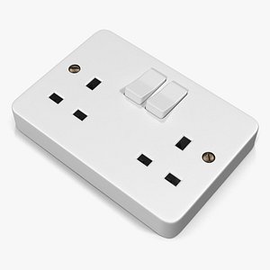 UK Electrical Outlet Generic 3D Model