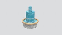 Tiered Stone Waterfall Fountain 3D Model - Multi Level Cascading Water Feature for Landscape