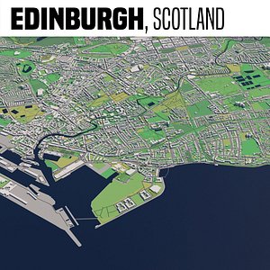 Edinburgh Scotland UK 25x25km 3D City Map