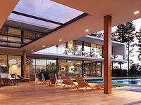 Exterior Modern House - Sunset Full Scene
