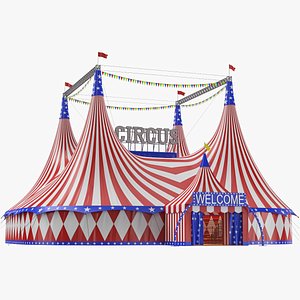 3D model Interior And Exterior Circus Tent 01