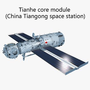 Tianhe core module part of China Tiangong space station 3D model