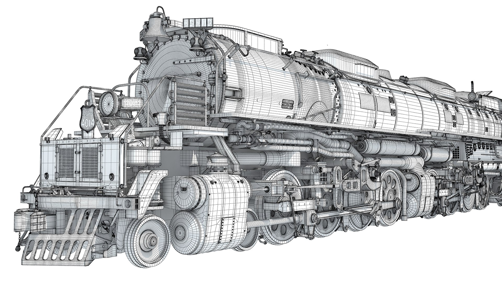 3D Model Steam Locomotive Big Boy Train - TurboSquid 2000796
