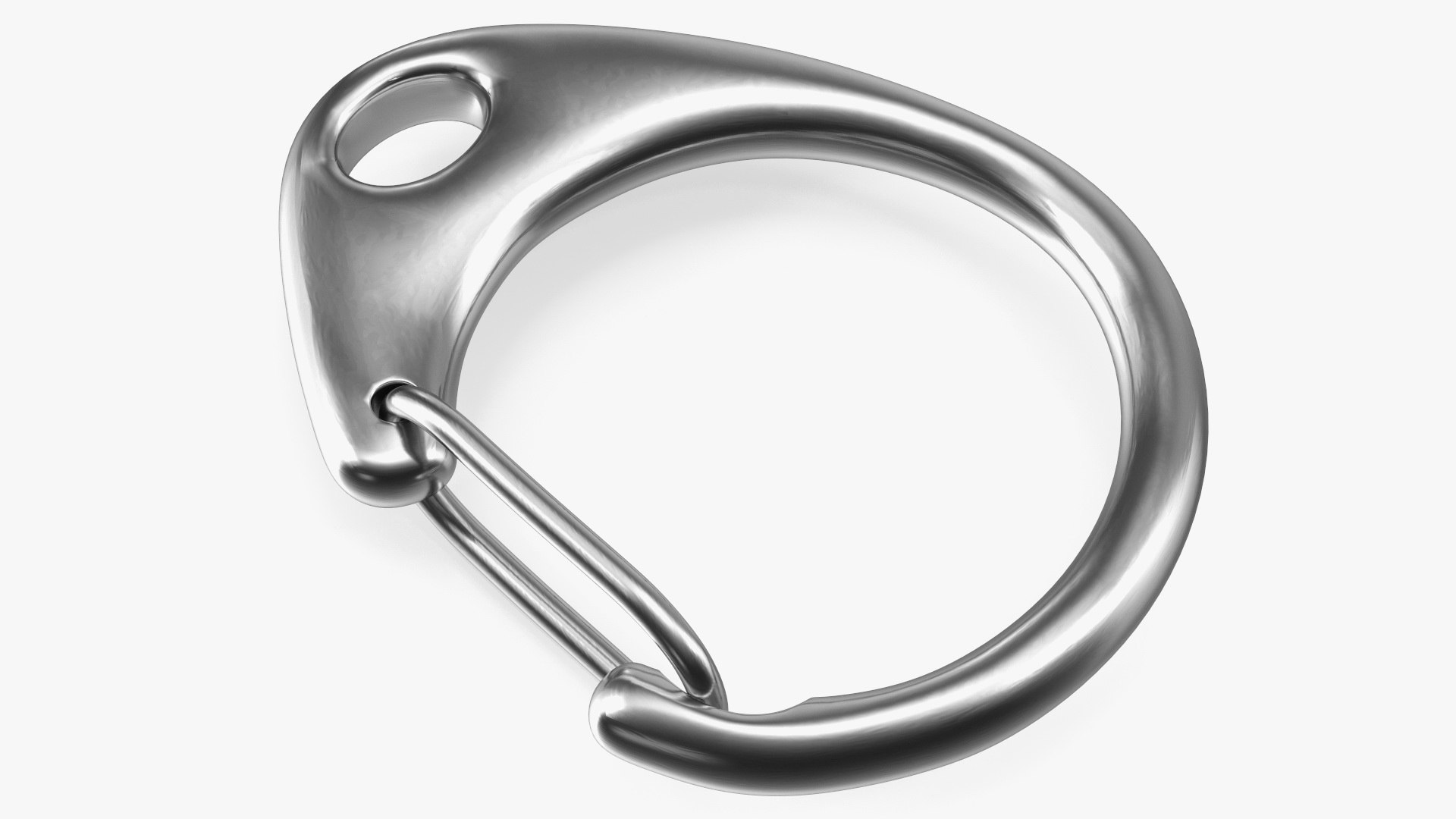 Round Trigger Swivel Clip Silver 3D model preview