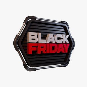 3D Black Friday text title decoration stand