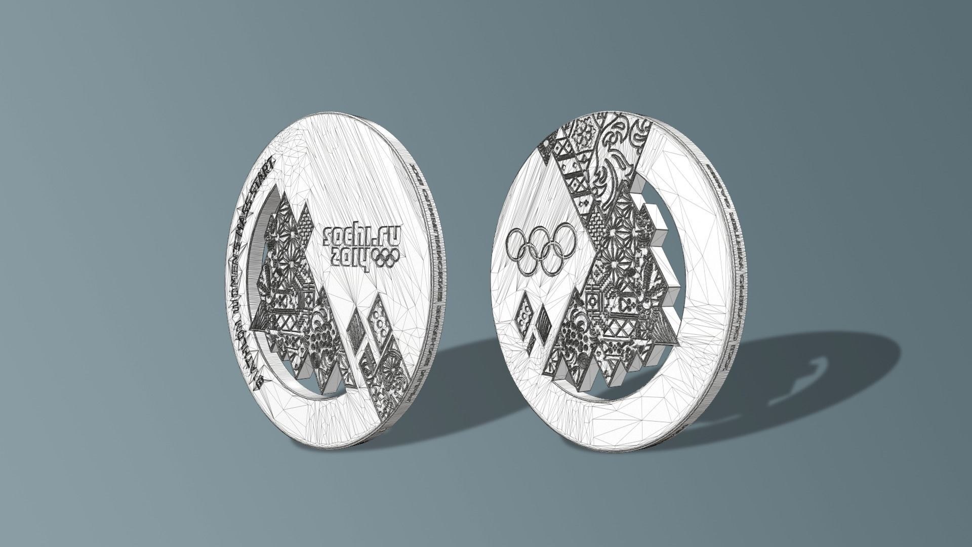 Sochi 2014 Olympic Medal Model TurboSquid 2084823