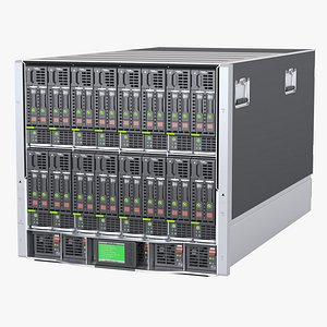 3D photoreal blade server computer