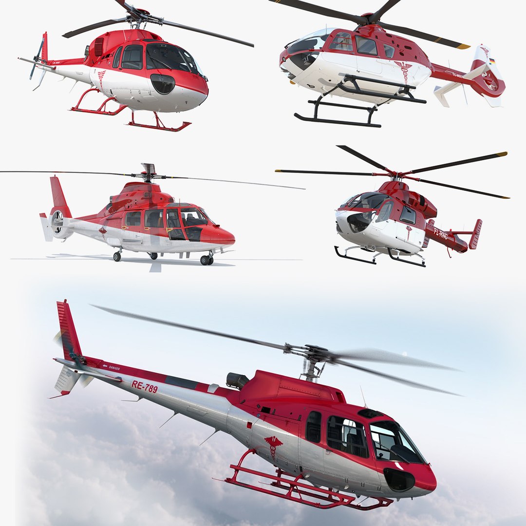 Air Ambulance Helicopters 3D Models Collection 2