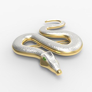 3D snake brooch