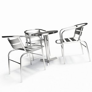 bistro table chairs 3d model