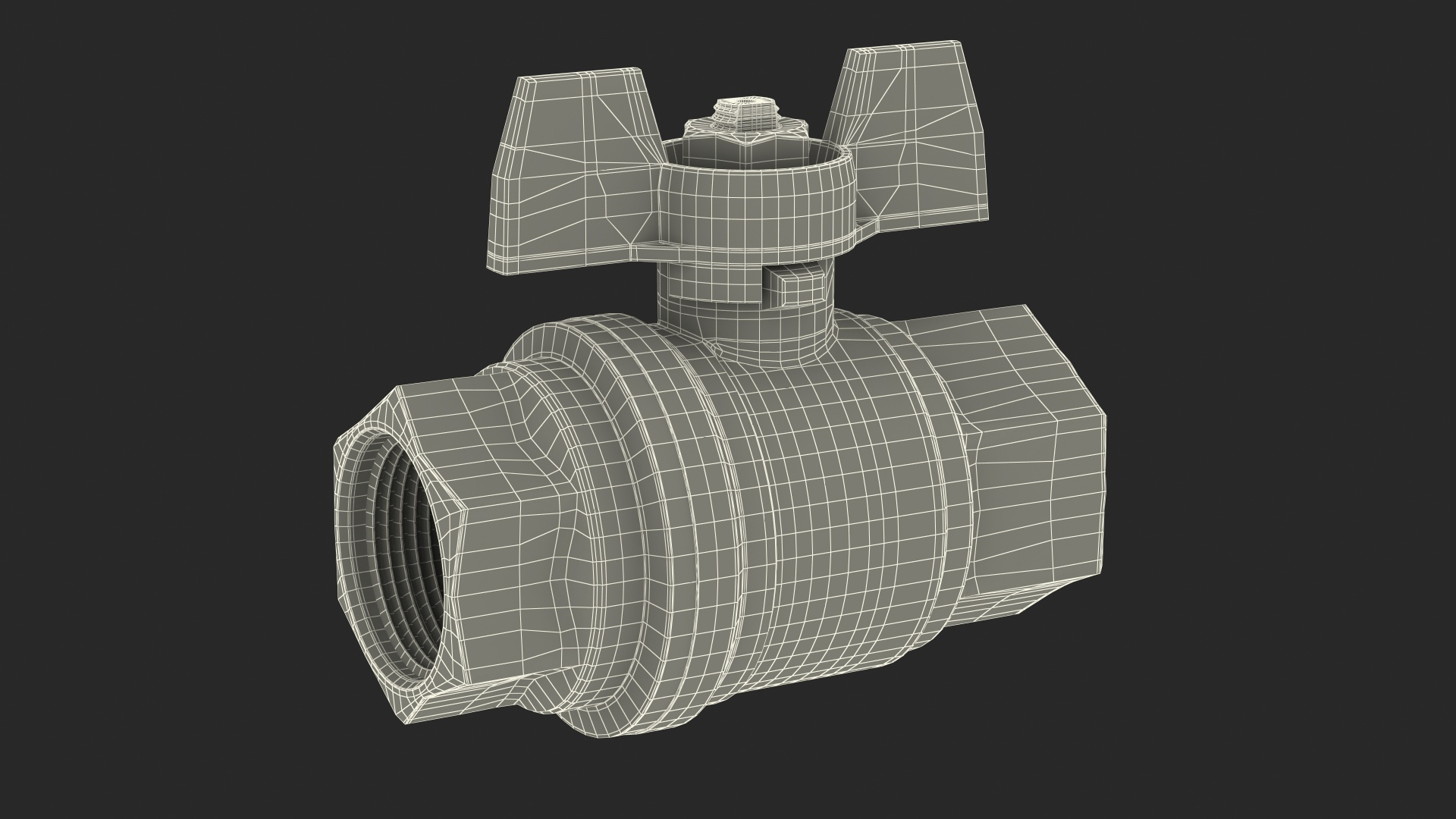 3D Ball Valve With Red Butterfly Handle Model - TurboSquid 1968210