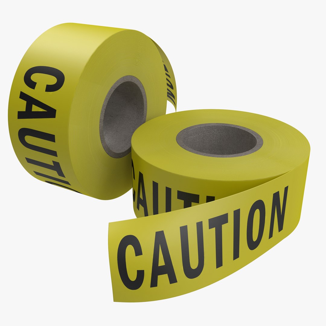 Safety Barricade Tape Roll 3D model preview