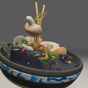 Ramen instant noodles food 3D model