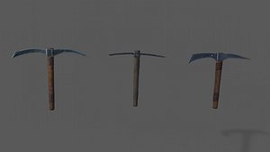 3D Pickaxe tool of labor PBR low-poly 3D model Low-poly 3D model