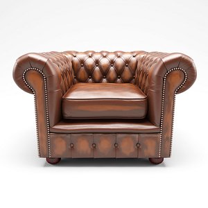 Chesterfield London Low Back Club ArmChair Antique Brown Leather