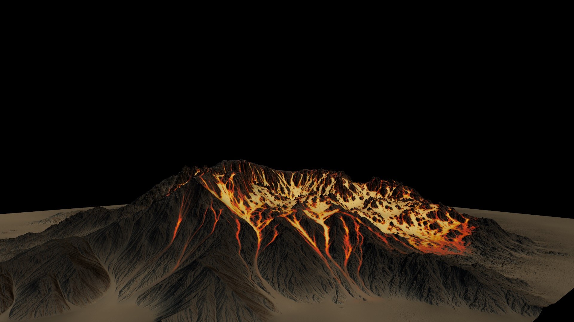 volcano 3d obj