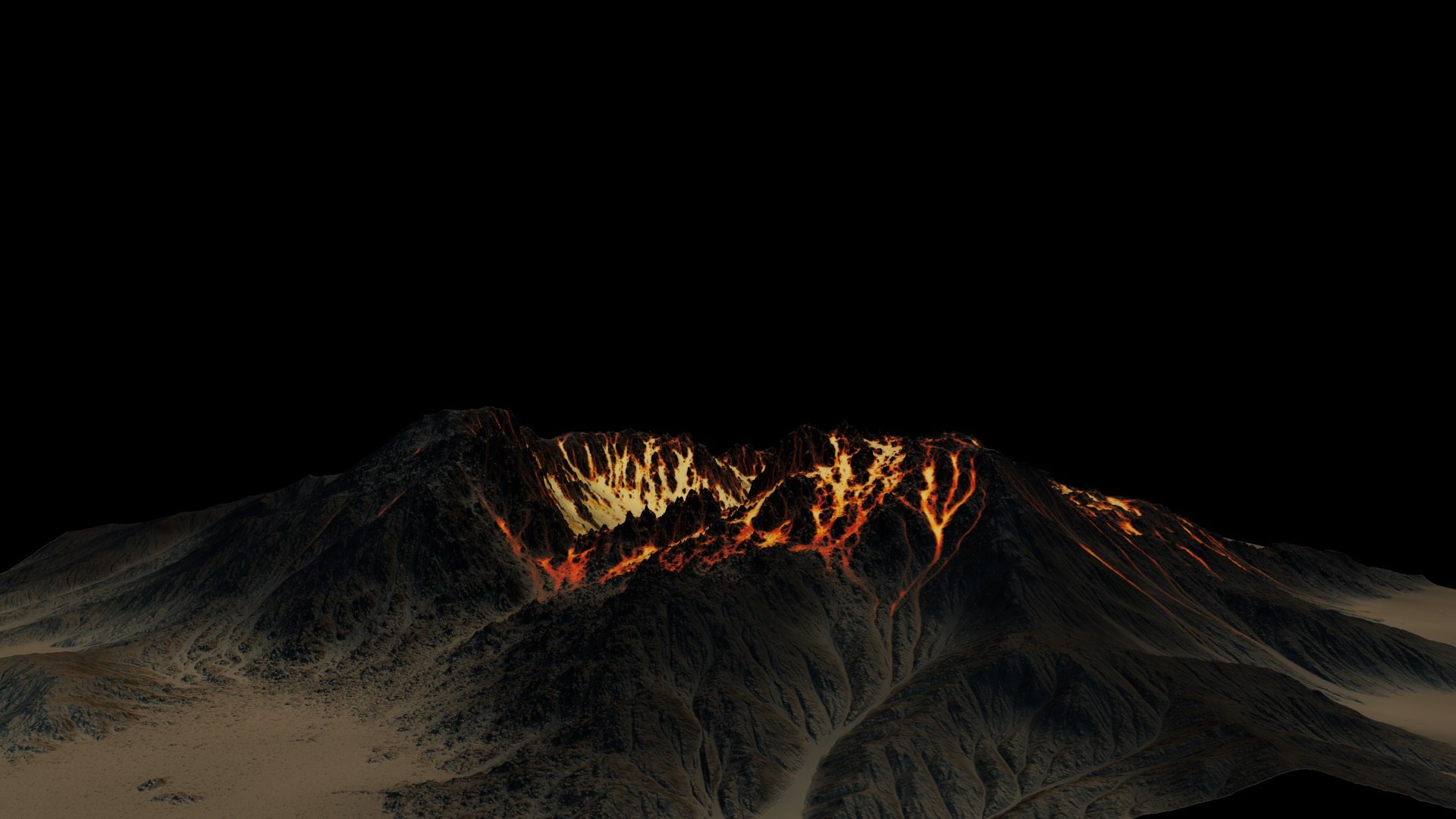 volcano 3d obj