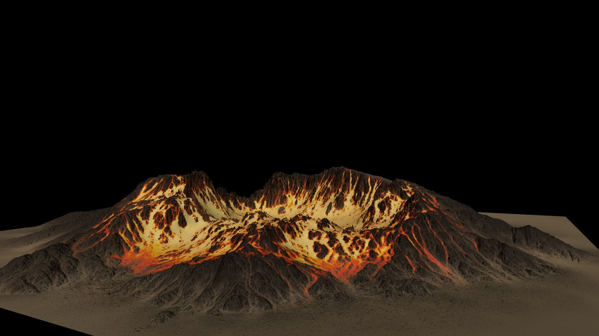 volcano 3d obj