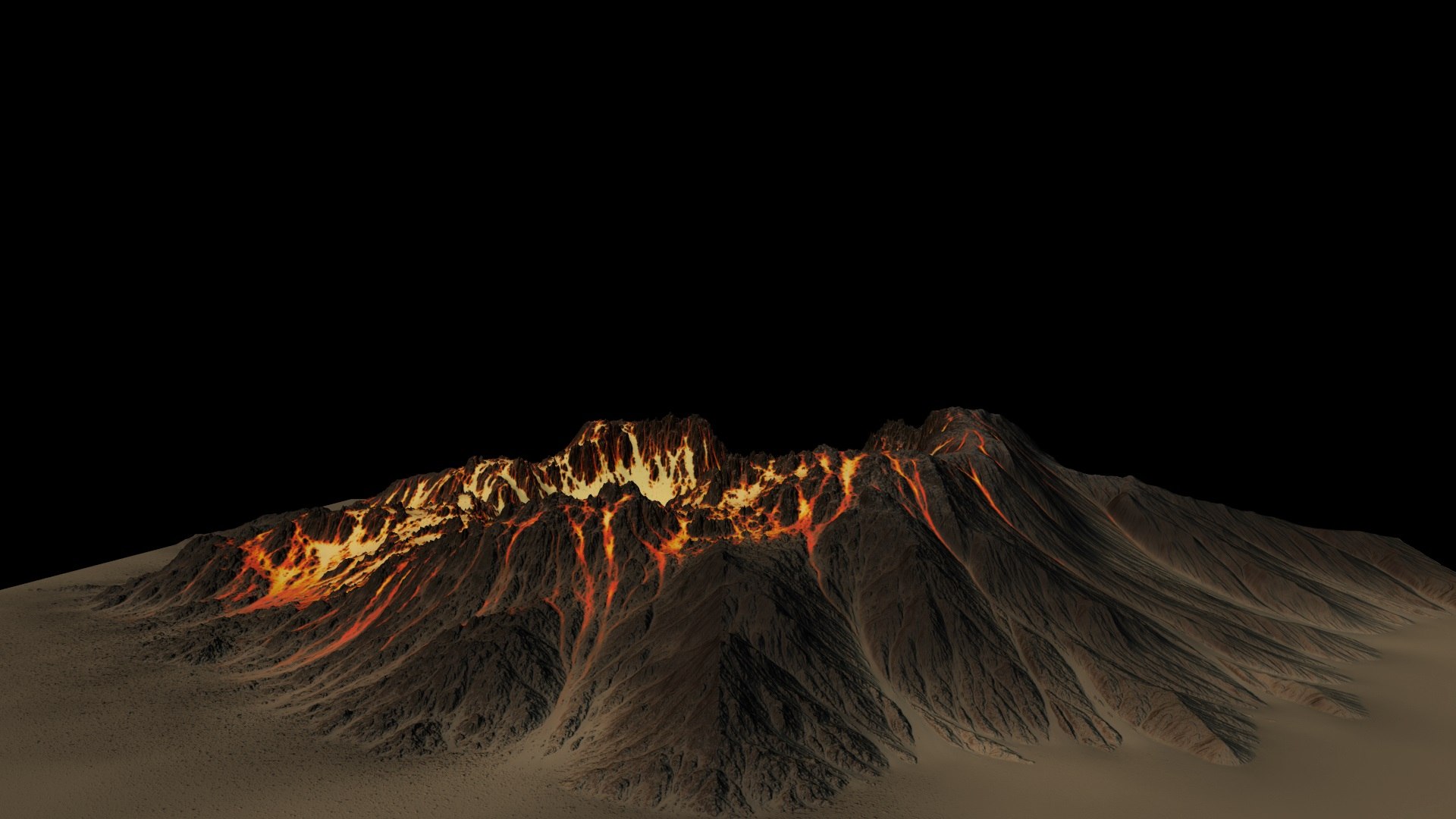 volcano 3d obj