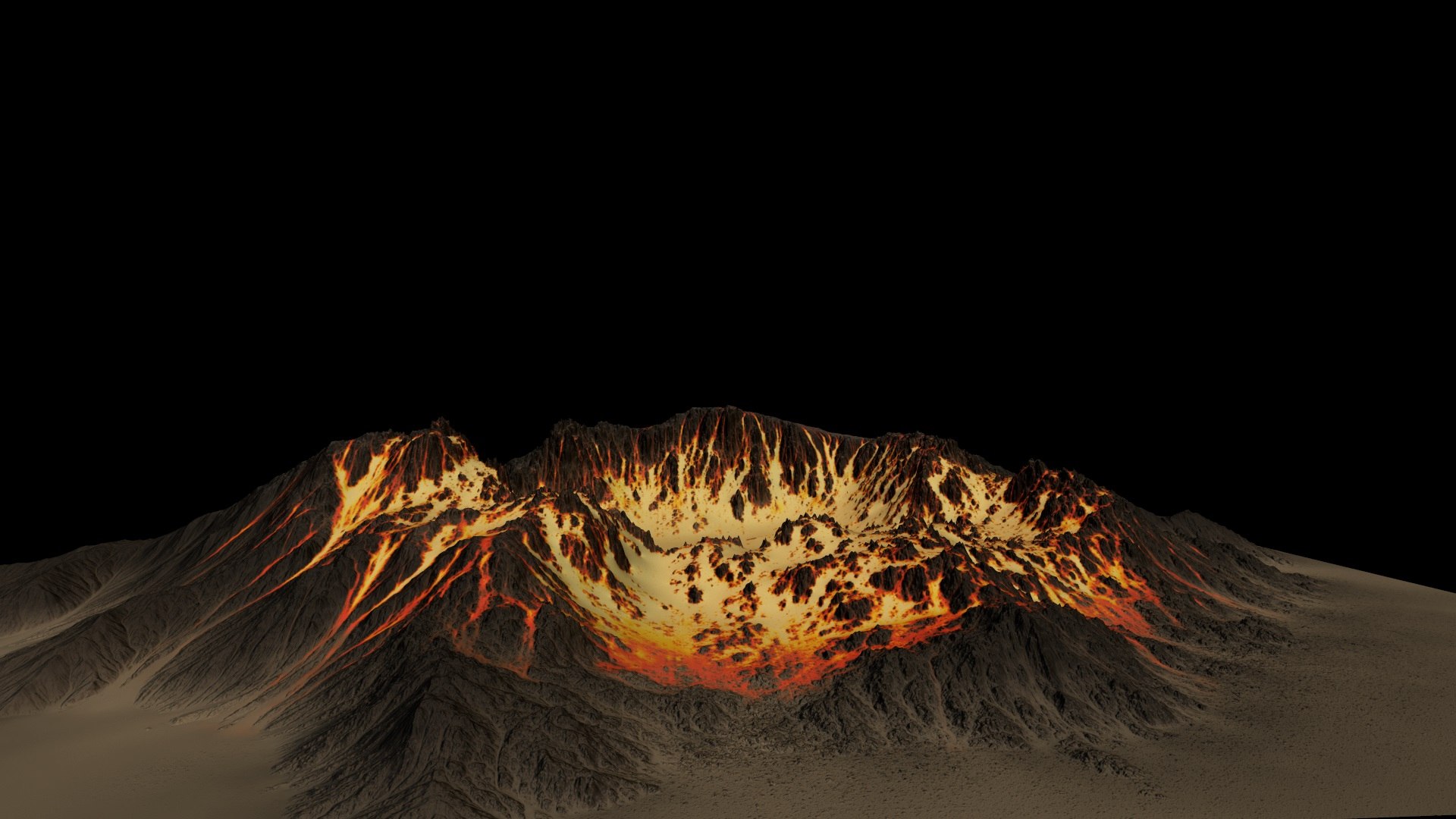 volcano 3d obj