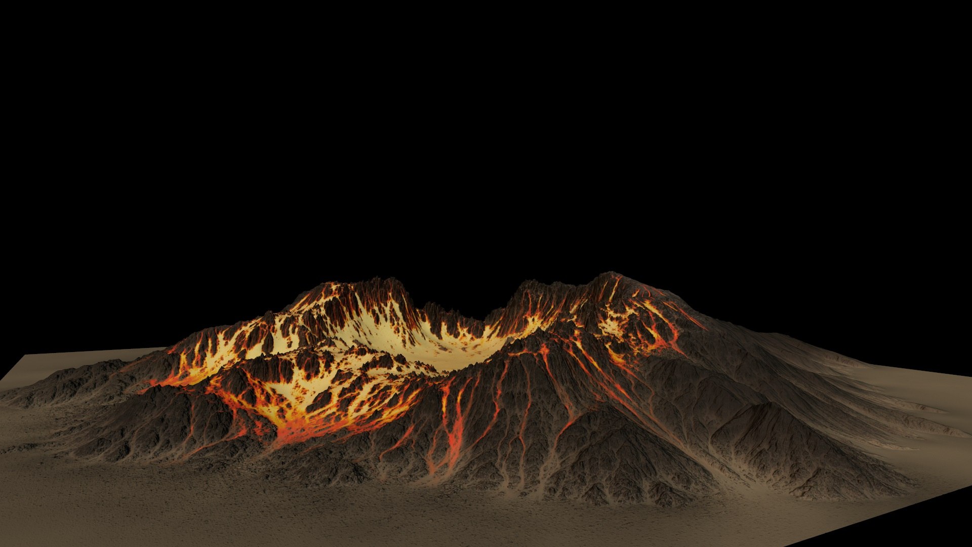 volcano 3d obj