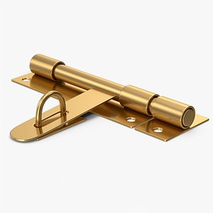 Gold Door Sliding Lock 3D model
