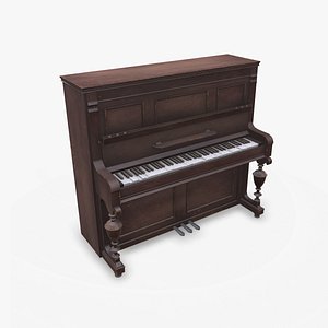 Old upright Piano Musical Instrument Low-poly PBR