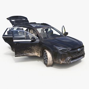 Subaru Outback 2025 Black Dirty Crossover Rigged
