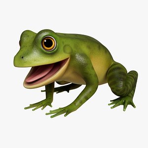 3D model Frog  Animated   Facial Blend Shapes