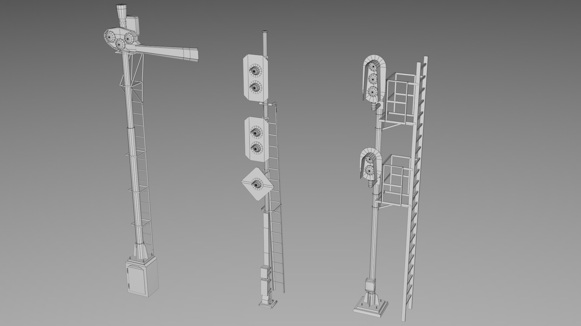 7 Railway Signals Collection 3D Model - TurboSquid 2422165