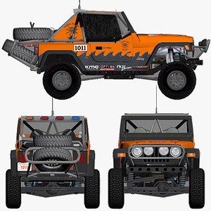 3D 4x4 Off-Road-008 II Poison Spyder Racing II Offroad Car Low Poly-Game Ready